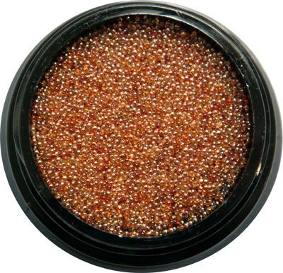 Caviar για την διακόσμηση των νυχιών πορτοκαλί με διάφανες μπίλιες 90-2