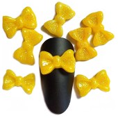 Κίτρινο με glitter διακοσμητικό φιογκάκι νυχιών 3D 10ΤΜΧ