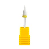 Κεραμικό φρεζάκι κίτρινο για αφαίρεση Gel & Acryl Gel σε κωνικό σχήμα με μυτερό άκρο 