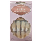 Ψεύτικα πλαστικά νύχια χεριών Sara γαλλικο