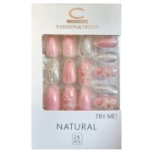 Ψεύτικα πλαστικά νύχια χεριών Ballerina cosmofan ροζ