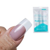 Soft Gel Tips τετράγωνα 120 τεμάχια διάφανα με ένωση nail kingdom