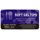 Soft Gel Tips Short Coffin 550 Τεμάχια