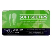 Soft Gel Tips Medium Stiletto 550 Τεμάχια