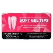 Soft Gel Tips short stiletto 550 Τεμάχια