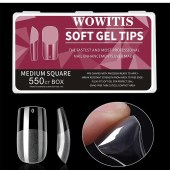 Soft Gel Tips Medium Square 550 Τεμάχια