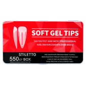 Soft Gel Tips long stiletto 550 Τεμάχια