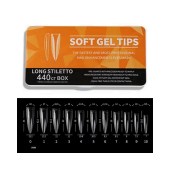 Soft Gel Tips 440 Τεμάχια long stiletto 