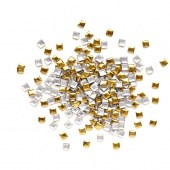 Τρούκ νυχιών τετράγωνα 3mm χρυσά 30 τεμάχια