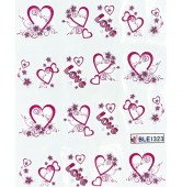 Αυτοκόλλητο νυχιών καρδιες ροζ Νερού BLE1323
