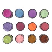 Σκόνες πέρλας με χρώμα και διάφανο αποτέλεσμα 12 διαφορετικά χρώματα.