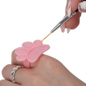 Δαχτυλίδι παλέτα ανάμιξης χρωμάτων πλαστικη ροζ για nail art