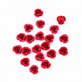Σετ 10 Κόκκινα Μεταλλικά τριαντάφυλλα διακοσμητικά νυχιών