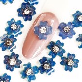 Μαργαριτα 3d μπλε με glitter για nail art