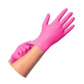 Γάντια νιτριλιου ροζ 100 τεμ. Χωρίς Πούδρα small