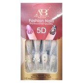 Ψεύτικα νύχια χεριών μπαλαρίνα ana beauty nude με glitter