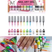 Mobray 12 Nail Art, Gel χρώματα με λεπτό πινελάκι