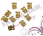 Χρυσά διακοσμητικά γράμματα νυχιών 10 τεμαχια Gothic P