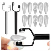Τριπλός Μαγνήτης Cat Eye Effect 3 in 1 Silver σε σχήμα V