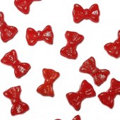 Κόκκινο με glitter διακοσμητικό φιογκάκι νυχιών 3D 10ΤΜΧ