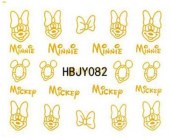 Αυτοκόλλητο Νυχιών Minnie 3D HBJY082 Gold