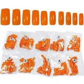 100 πορτοκαλί tip ψεύτικα νύχια