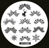 Χριστουγεννιατικη Μεταλλική πλάκα για nail stamping XY-C005