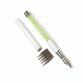 Πένα με πράσινα ζιργκον για Nail Art με 5 μύτες dotting
