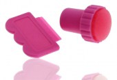 Σφραγίδα και λεπιδάκι για nail stamping Μικρή Ρόζ
