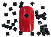 Μαύρα διακοσμητικά στρας για τα νύχια τετράγωνα 2mm 50 τεμάχια